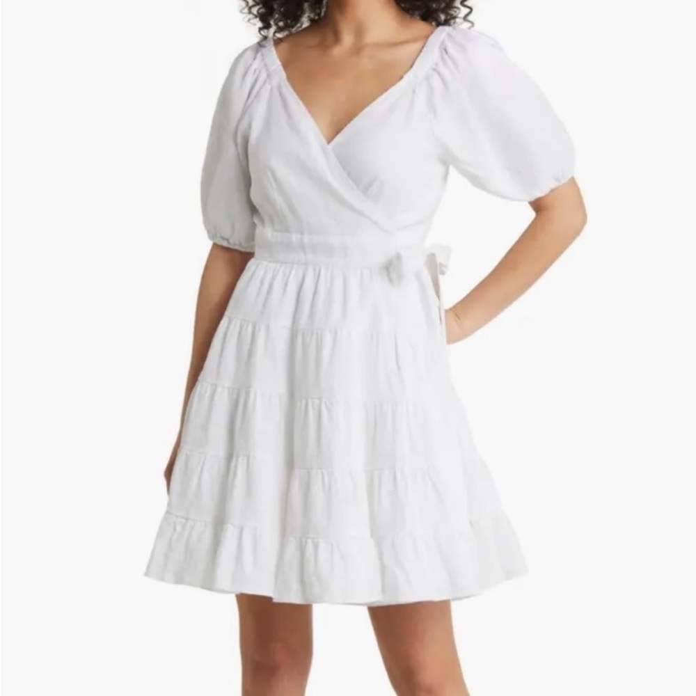 NWT Lilly Pulitzer Iralee Short Sleeve Linen Dress in Resort White size 2